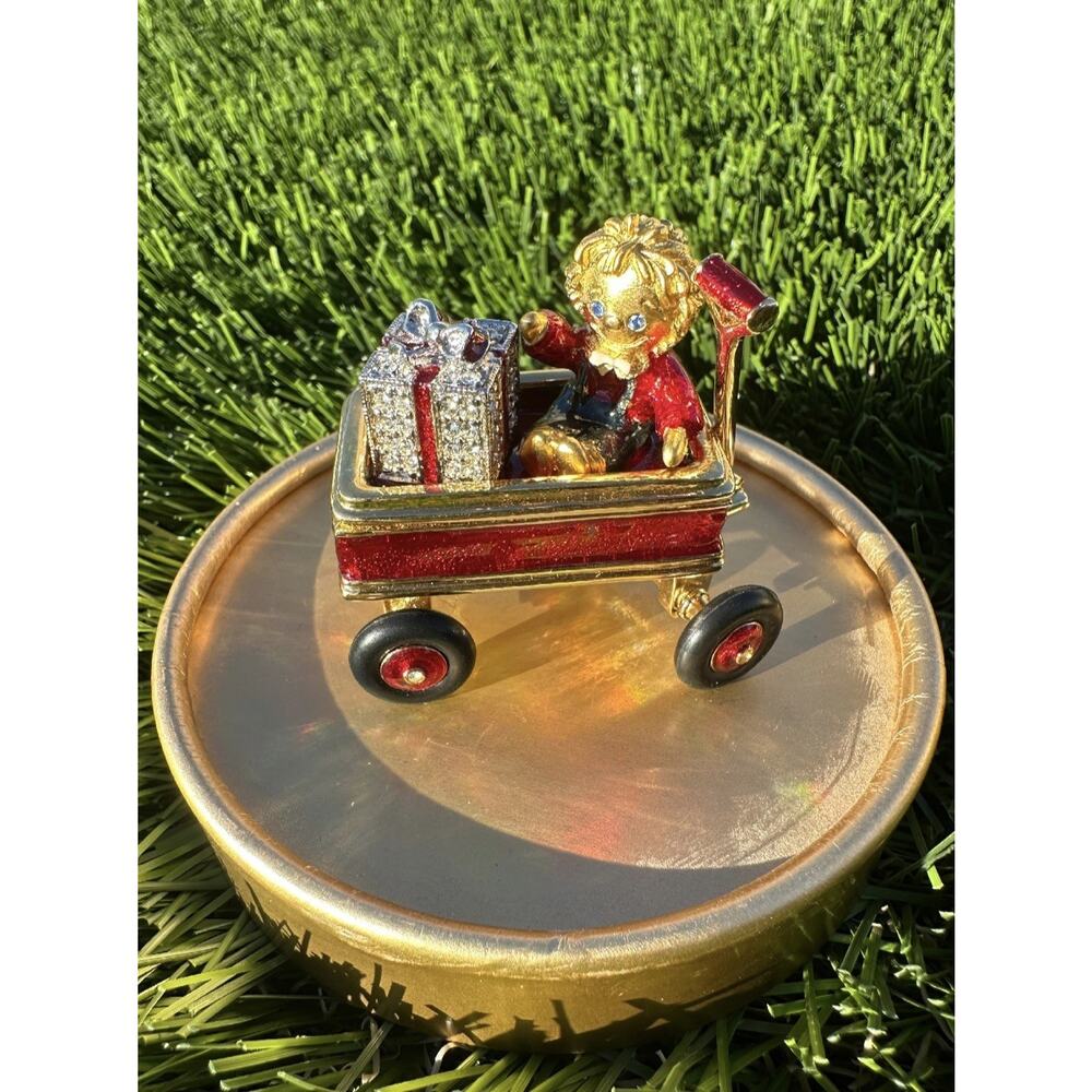 ⭐️Estee Lauder Solid Perfume Compact “Little Red Wagon” MIB Pleasur⭐️
